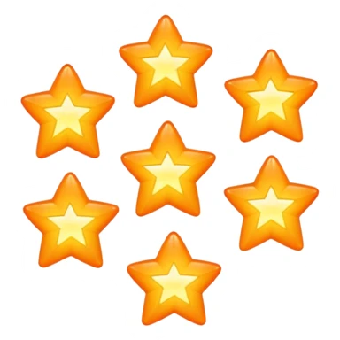 5 orange stars sticker