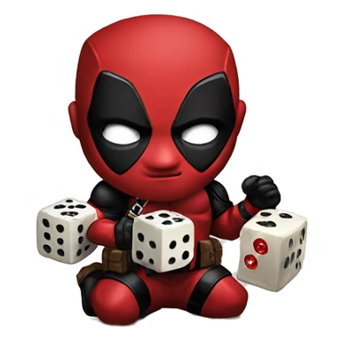 Deadpool with some dice sticker