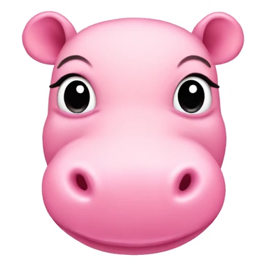 Cute Pink hippo smile sticker