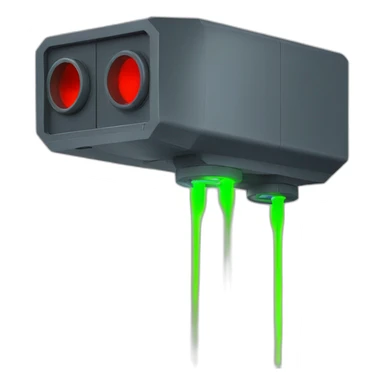 laser emitter with two outlet sticker