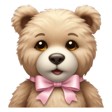 teddy bear with pastel pink bow sticker
