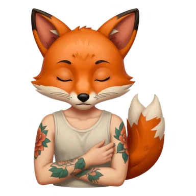 tatoos fox, sleepy sticker
