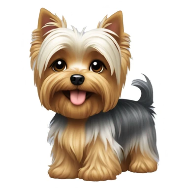 Dog Yorkshire terrier happy white color sticker