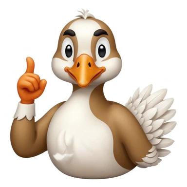 art style drawing goose character giving a thumbs down sticker