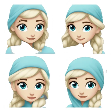 Hijabi elsa princess freckless blue eyes  sticker
