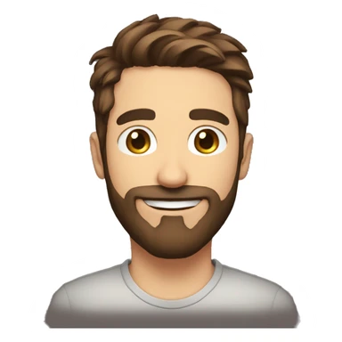 game streamer, short brown hair, brown beard, hyped sticker