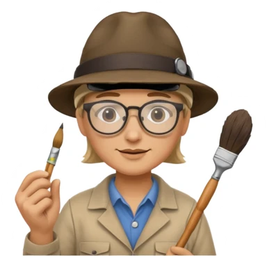 Archaeologist with brush sticker