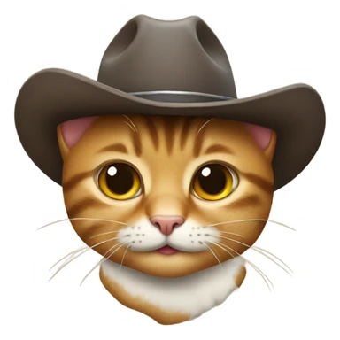 Cat wearing cowboy hat sticker