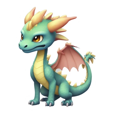 Kawaii Edgy Bright Ethereal Fururistic Fantasy Attractive Gorgeous Beautiful Dragon Pokémon Fakemon full body sticker