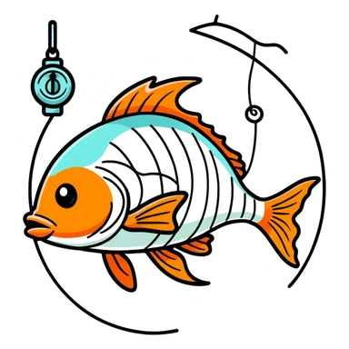 Fish fishing sticker