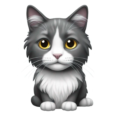 Black and white long haired cat with a grey short hair  sticker