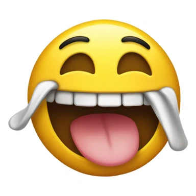 Round yellow head emoji.  Biting lower lip. sticker