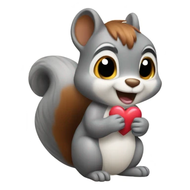 squirrel which is sending a heart to me sticker
