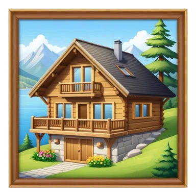 Chalet in the summer  sticker