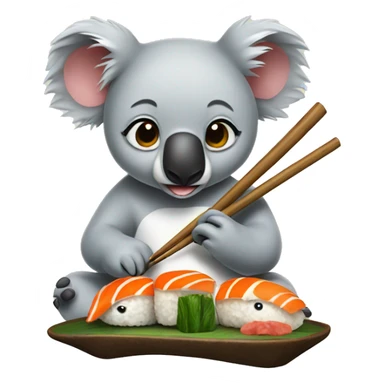 koala eating sushi sticker