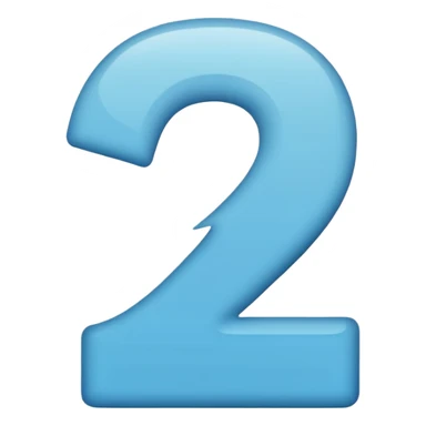 number 2, simple, clear, no text sticker