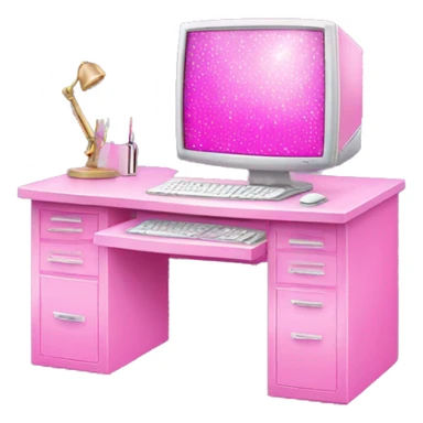 Pink sparkle computer desk  sticker
