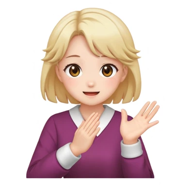 Anime girl clapping cheeks sticker