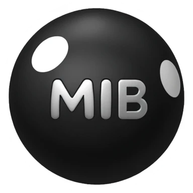 Black ball (MB) written on it. sticker