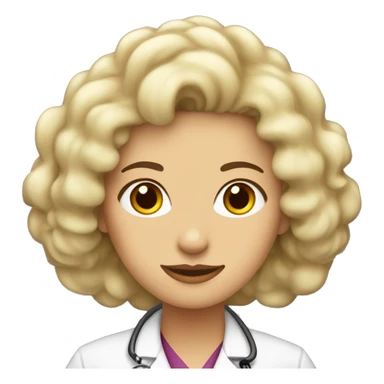 Mujer blanca pelo rizado rubio tipo shagui doctora sticker