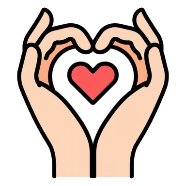 hands making heart shape symbolizing thank you and gratitude sticker