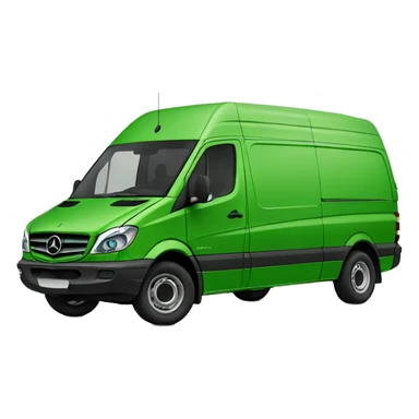 Green car like Mercedes sprinter, looks hippie sticker