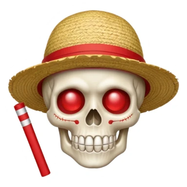 Luffy straw hat logo but.his head is a skull and the line in the hat is red sticker
