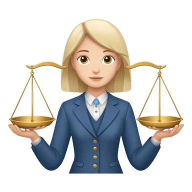 fair emoji with person holding balanced scales sticker