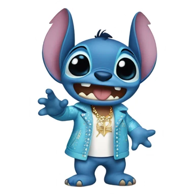 Stitch from lilo and stitch dressed as elvis sticker