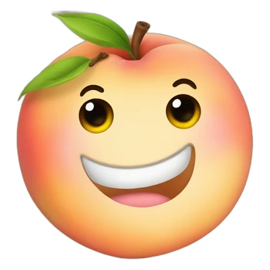 Peach with a cute face  sticker
