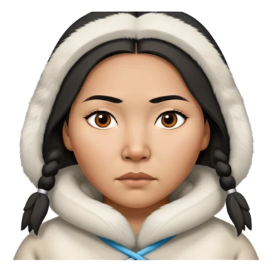 Inuit women photorealistic serious sticker