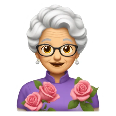 Abuelita con rosas  sticker
