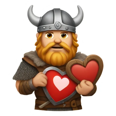 Viking holding heart sticker