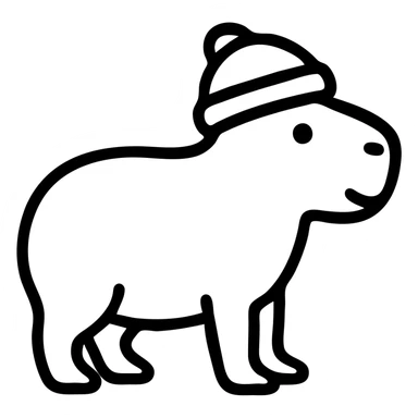 A friendly capybara with a hat or beanie on its head sticker