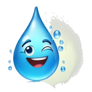 Happy water drop sticker