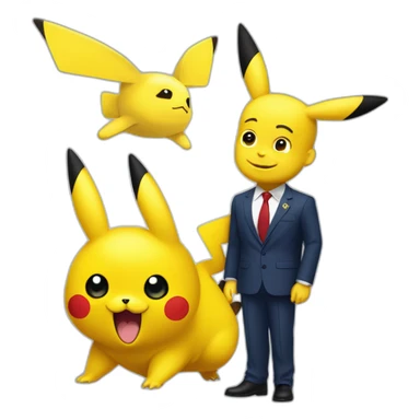Pikachu met une droite à macron sticker