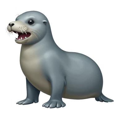 scary grey sea lion full body sticker