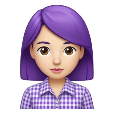 purple white gingham shirted woman sticker