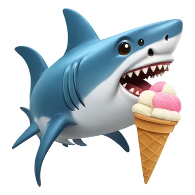 shark with ice cream sticker