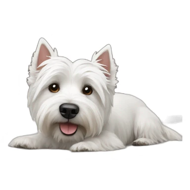 westie en la cama sticker