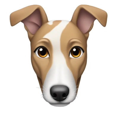 fawn tiger greyhound with gray and white face sticker