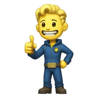 Vault boy ghoul cute thumbs up sticker