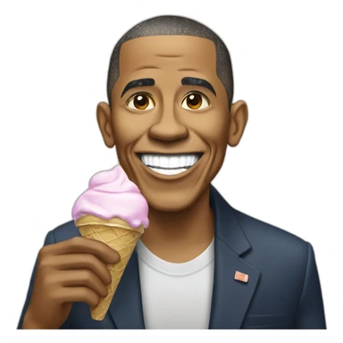 obama eating ice cream sticker