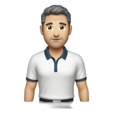 white middle aged golfer with dark hair sticker