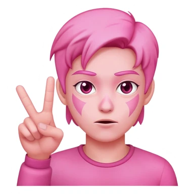 pink skin flipping off sticker