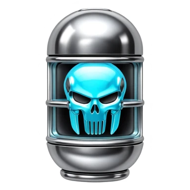 sorayama giger fuel capsule chrome glowing sticker