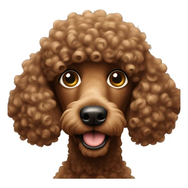 A brown poddle face sticker