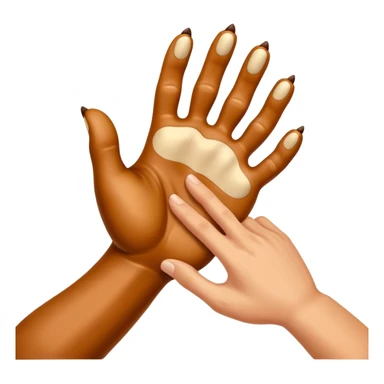 bear paw and human hand shaking sticker