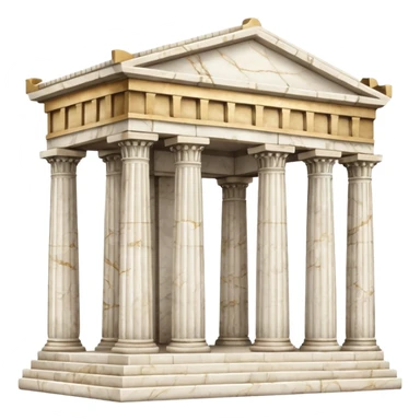 White antique Greek marble temple sticker