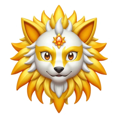 Pokemon legendary oragen and yellow solgaleo sticker